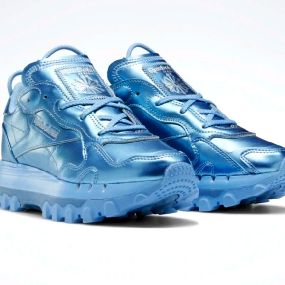 Cardi B Classic Leather Women's Shoes (Fluid Blue/Silver Met) - Picture 5 of 11